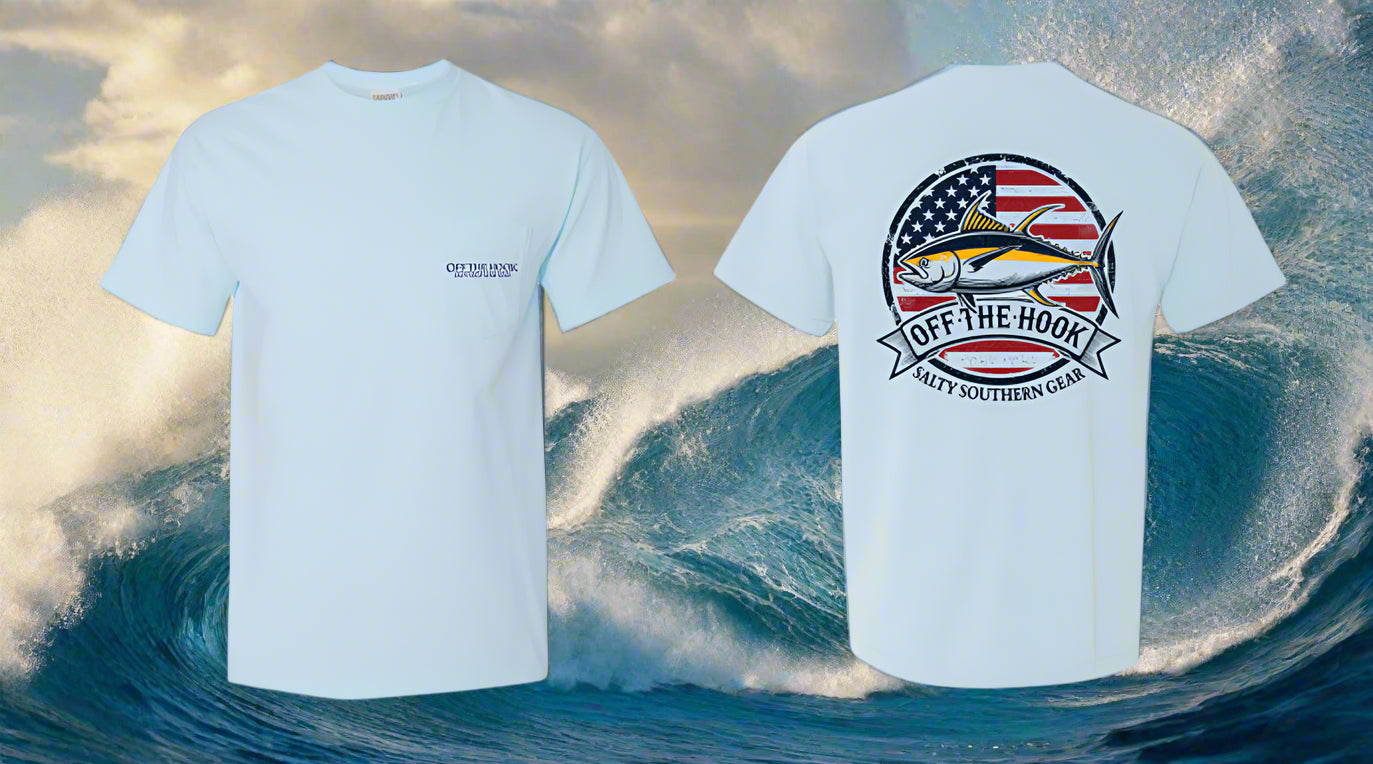 Light Blue “Patriot Yellowfin” short sleeve